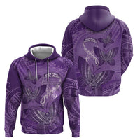 Personalised Polynesia Lupus Awareness Month Zip Hoodie Warrior Purple Ribbon Polynesian Butterflies
