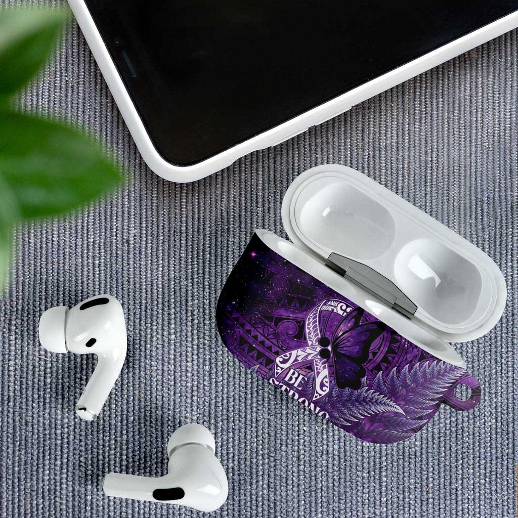 Lupus Awareness Month New Zealand AirPods Case Be Strong Warrior Maori Silver Fern LT14 - Polynesian Pride