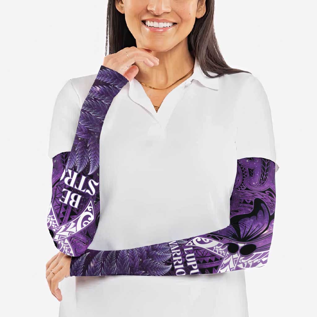 Lupus Awareness Month New Zealand Arm Sleeves Be Strong Warrior Maori Silver Fern LT14 - Polynesian Pride