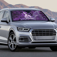 Lupus Awareness Month New Zealand Auto Sun Shade Be Strong Warrior Maori Silver Fern LT14 - Polynesian Pride