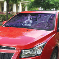 Lupus Awareness Month New Zealand Auto Sun Shade Be Strong Warrior Maori Silver Fern LT14 - Polynesian Pride