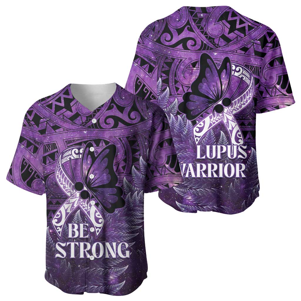 Lupus Awareness Month New Zealand Baseball Jersey Be Strong Warrior Maori Silver Fern LT14 - Polynesian Pride