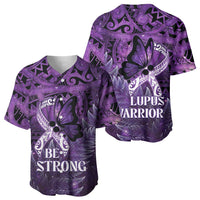 Lupus Awareness Month New Zealand Baseball Jersey Be Strong Warrior Maori Silver Fern LT14 - Polynesian Pride