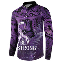 Lupus Awareness Month New Zealand Button Sweatshirt Be Strong Warrior Maori Silver Fern