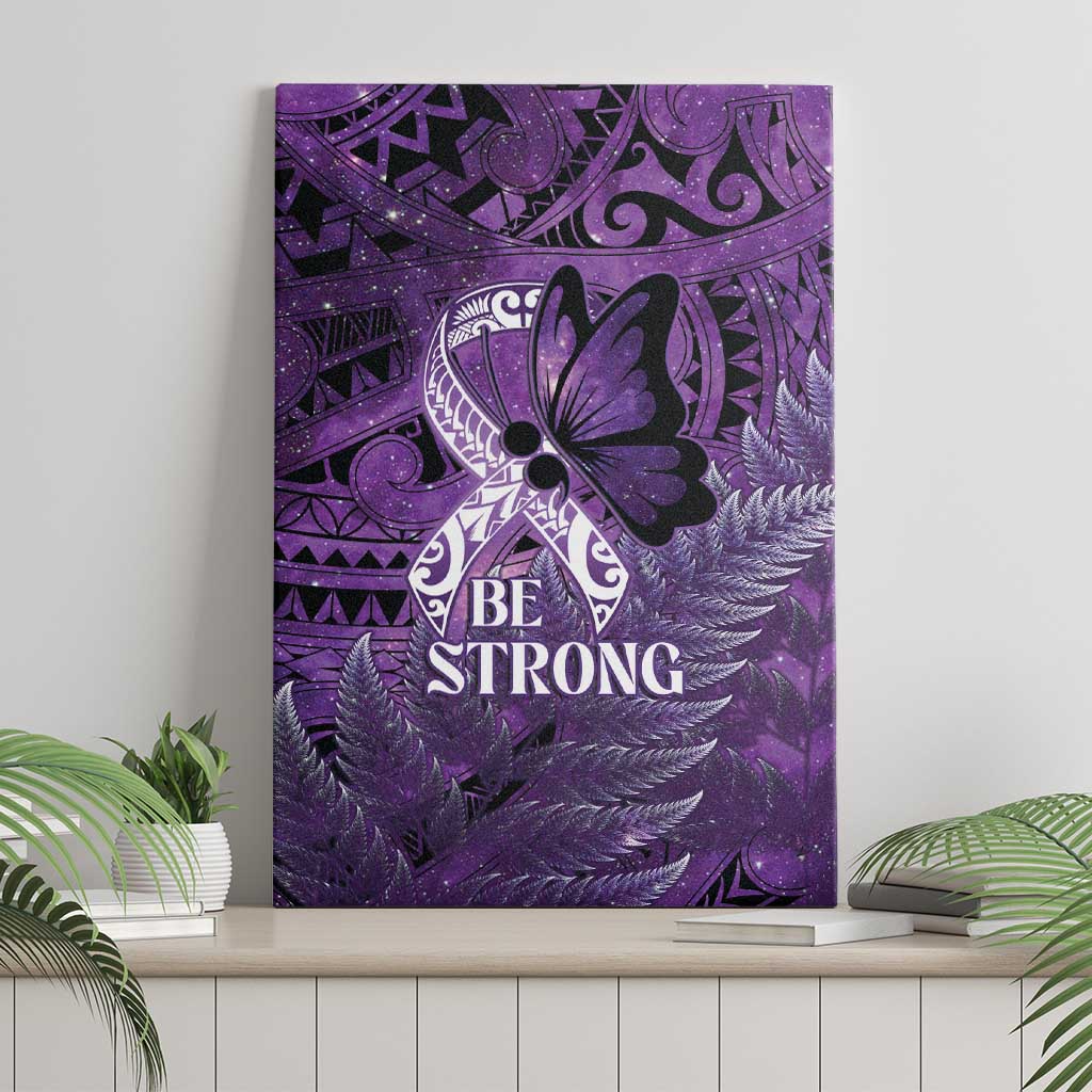 Lupus Awareness Month New Zealand Canvas Wall Art Be Strong Warrior Maori Silver Fern LT14 - Polynesian Pride