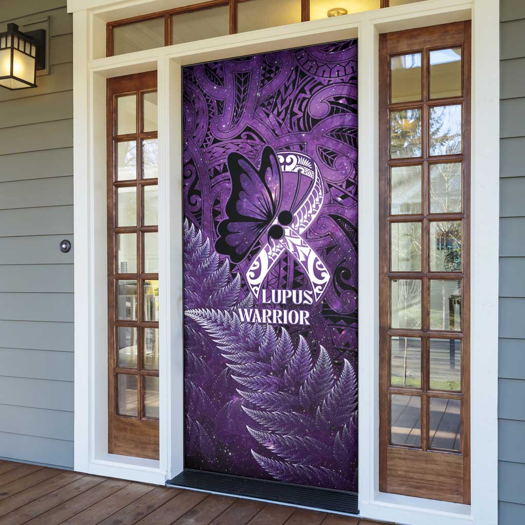 Lupus Awareness Month New Zealand Door Cover Be Strong Warrior Maori Silver Fern