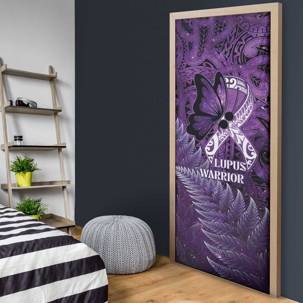 Lupus Awareness Month New Zealand Door Cover Be Strong Warrior Maori Silver Fern