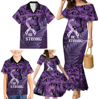 Lupus Awareness Month New Zealand Family Matching Mermaid Dress and Hawaiian Shirt Be Strong Warrior Maori Silver Fern LT14 - Polynesian Pride