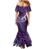 Lupus Awareness Month New Zealand Family Matching Mermaid Dress and Hawaiian Shirt Be Strong Warrior Maori Silver Fern LT14 - Polynesian Pride