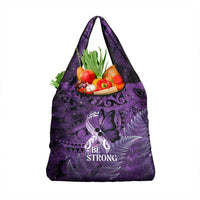 Lupus Awareness Month New Zealand Grocery Bag Be Strong Warrior Maori Silver Fern LT14 1-pack One Size Purple - Polynesian Pride