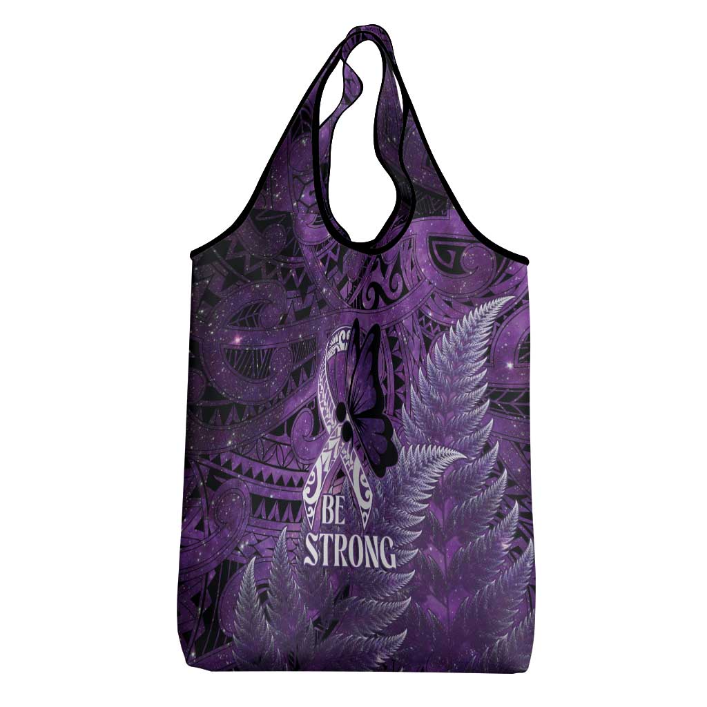 Lupus Awareness Month New Zealand Grocery Bag Be Strong Warrior Maori Silver Fern LT14 - Polynesian Pride
