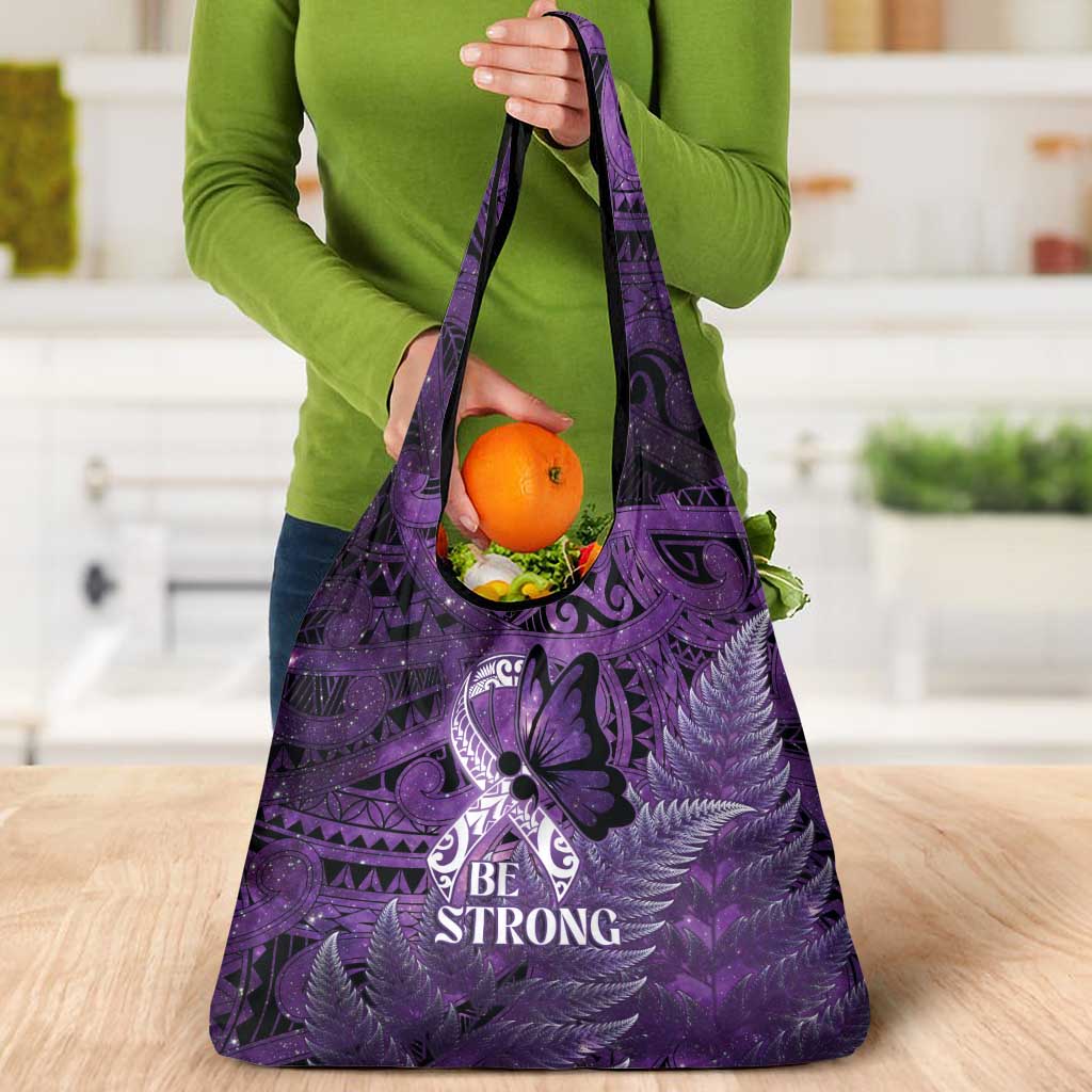 Lupus Awareness Month New Zealand Grocery Bag Be Strong Warrior Maori Silver Fern LT14 - Polynesian Pride