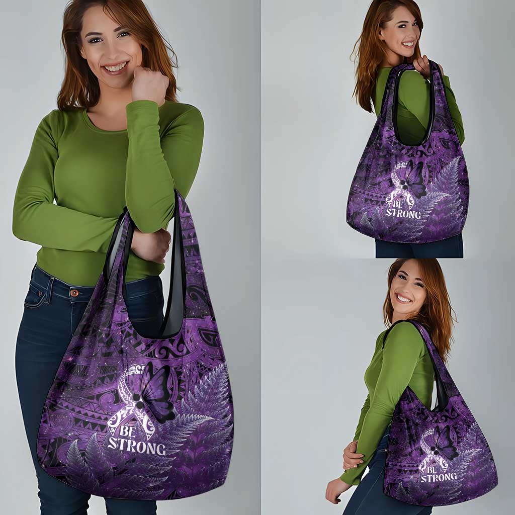 Lupus Awareness Month New Zealand Grocery Bag Be Strong Warrior Maori Silver Fern LT14 - Polynesian Pride