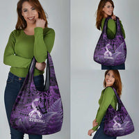 Lupus Awareness Month New Zealand Grocery Bag Be Strong Warrior Maori Silver Fern LT14 - Polynesian Pride