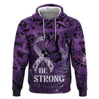 Lupus Awareness Month New Zealand Hoodie Be Strong Warrior Maori Silver Fern LT14 Pullover Hoodie Purple - Polynesian Pride