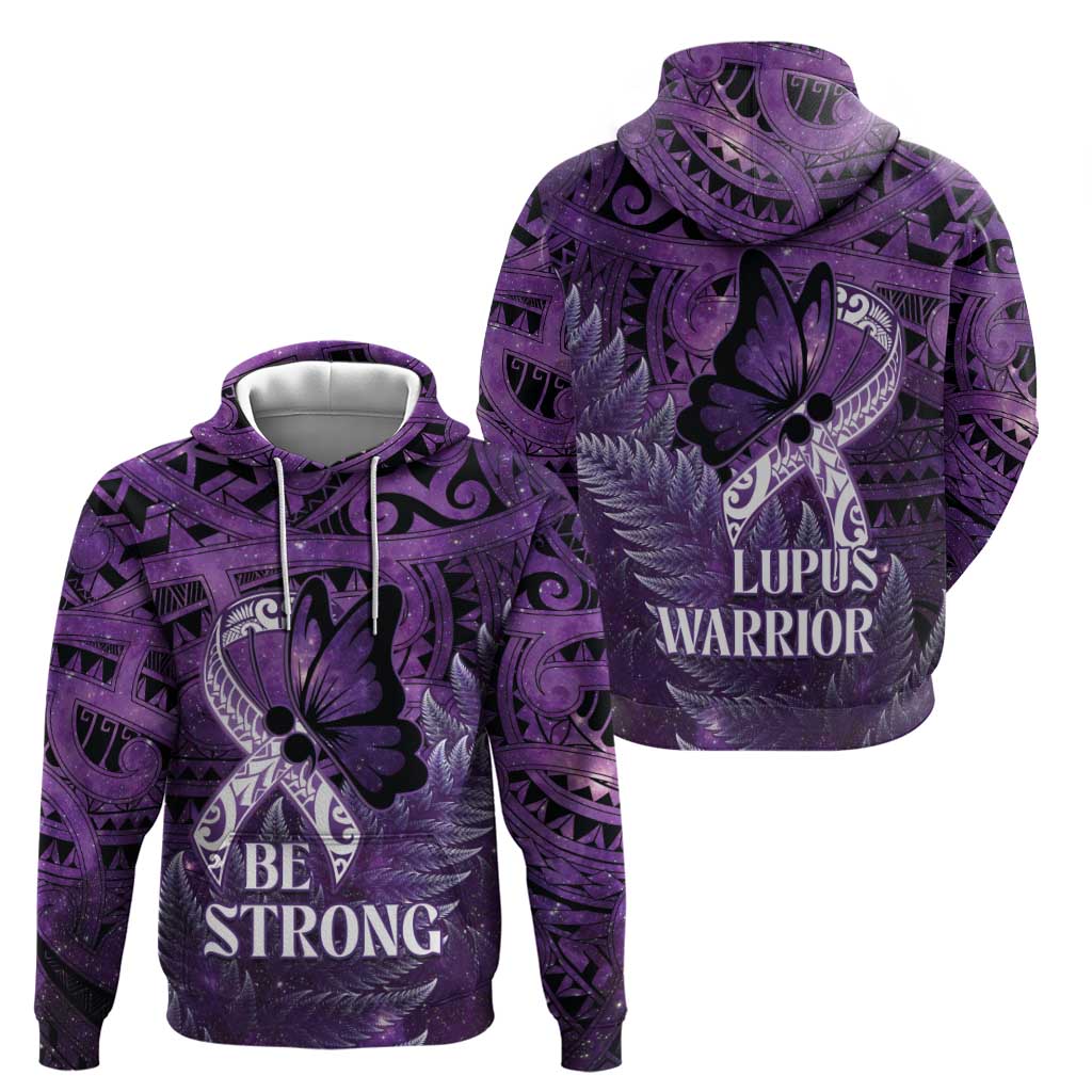 Lupus Awareness Month New Zealand Hoodie Be Strong Warrior Maori Silver Fern LT14 - Polynesian Pride