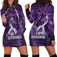 Lupus Awareness Month New Zealand Hoodie Dress Be Strong Warrior Maori Silver Fern