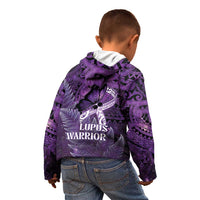 Lupus Awareness Month New Zealand Kid Hoodie Be Strong Warrior Maori Silver Fern