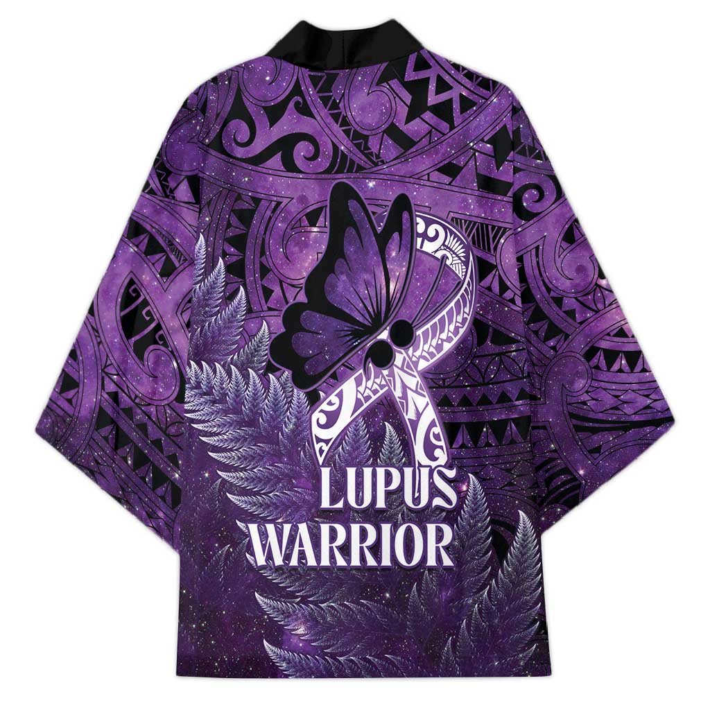 Lupus Awareness Month New Zealand Kimono Be Strong Warrior Maori Silver Fern LT14 - Polynesian Pride