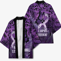 Lupus Awareness Month New Zealand Kimono Be Strong Warrior Maori Silver Fern LT14 - Polynesian Pride