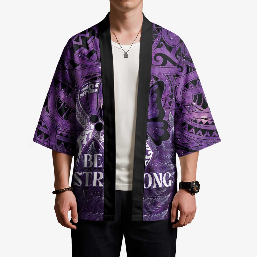 Lupus Awareness Month New Zealand Kimono Be Strong Warrior Maori Silver Fern LT14 - Polynesian Pride