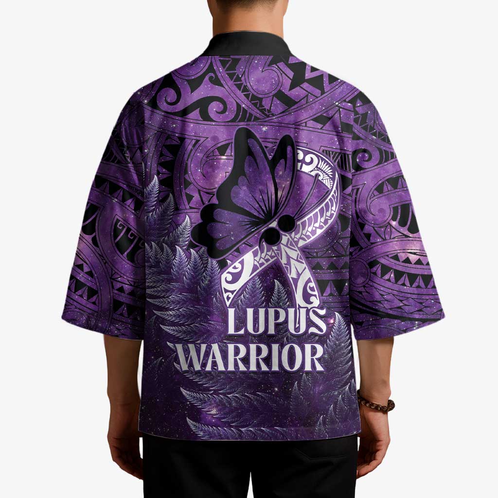 Lupus Awareness Month New Zealand Kimono Be Strong Warrior Maori Silver Fern LT14 - Polynesian Pride