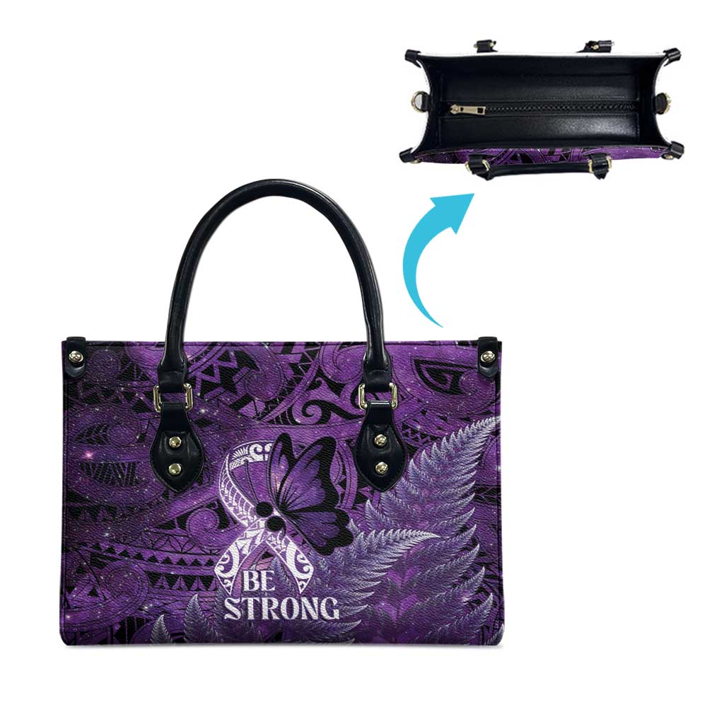Lupus Awareness Month New Zealand Leather Bag Be Strong Warrior Maori Silver Fern