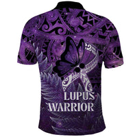 Lupus Awareness Month New Zealand Polo Shirt Be Strong Warrior Maori Silver Fern