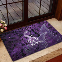 Lupus Awareness Month New Zealand Rubber Doormat Be Strong Warrior Maori Silver Fern LT14 - Polynesian Pride
