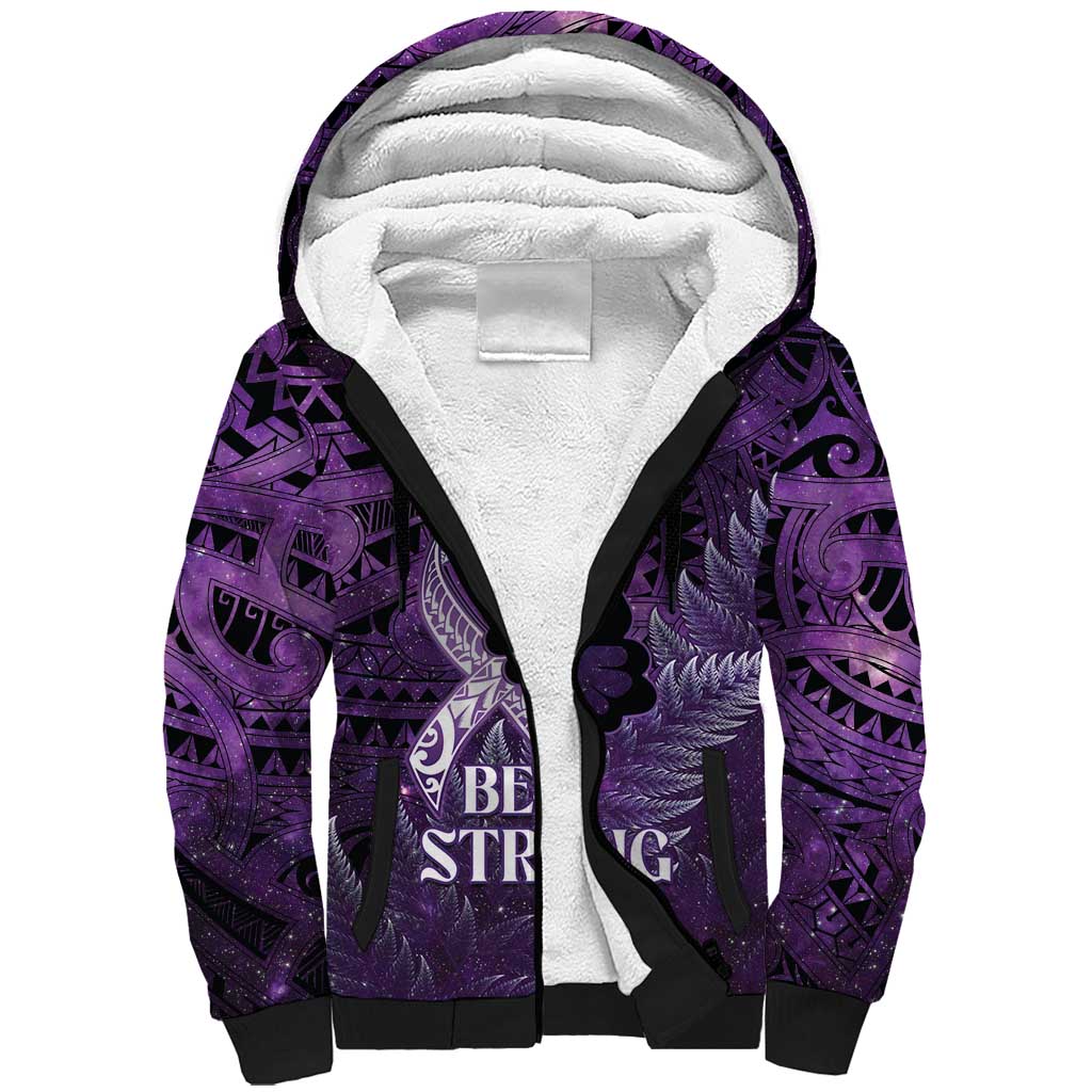 Lupus Awareness Month New Zealand Sherpa Hoodie Be Strong Warrior Maori Silver Fern