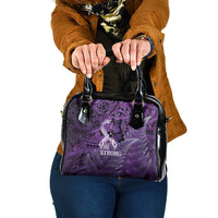 Lupus Awareness Month New Zealand Shoulder Handbag Be Strong Warrior Maori Silver Fern LT14 One Size Purple - Polynesian Pride