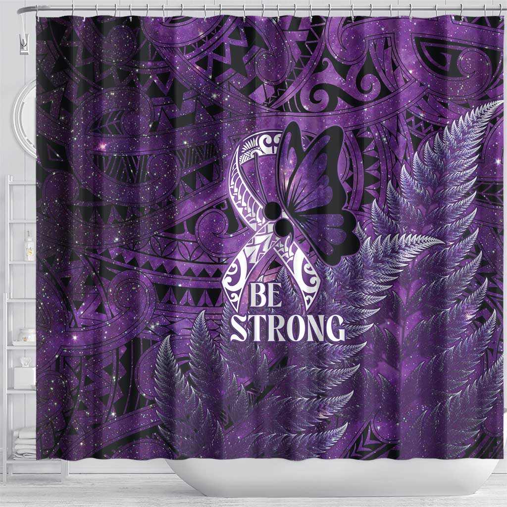 Lupus Awareness Month New Zealand Shower Curtain Be Strong Warrior Maori Silver Fern