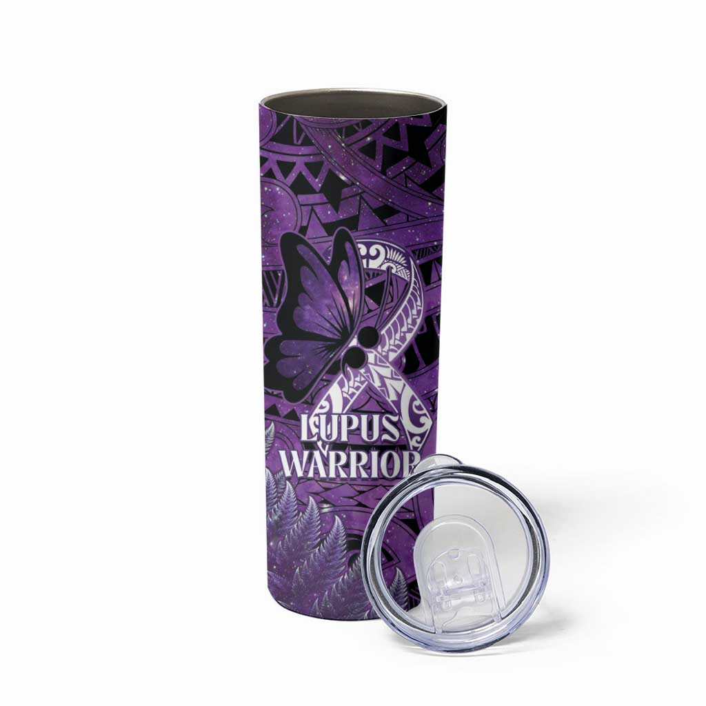 Lupus Awareness Month New Zealand Skinny Tumbler Be Strong Warrior Maori Silver Fern