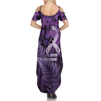 Lupus Awareness Month New Zealand Summer Maxi Dress Be Strong Warrior Maori Silver Fern