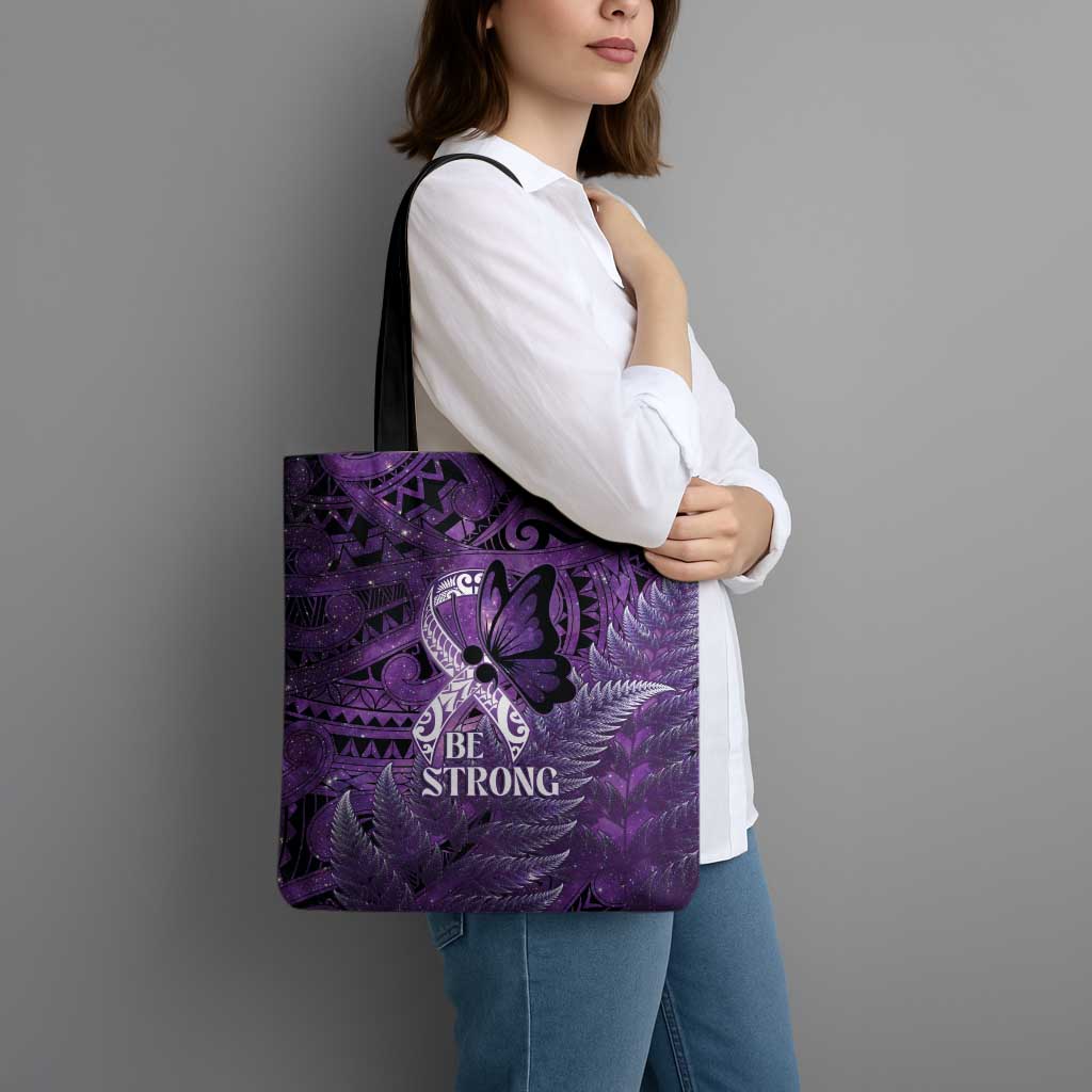 Lupus Awareness Month New Zealand Tote Bag Be Strong Warrior Maori Silver Fern LT14 - Polynesian Pride