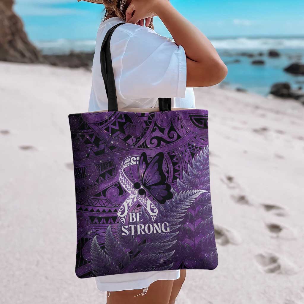 Lupus Awareness Month New Zealand Tote Bag Be Strong Warrior Maori Silver Fern LT14 - Polynesian Pride