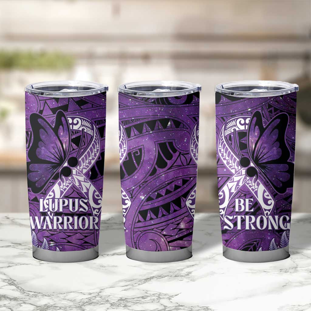 Lupus Awareness Month New Zealand Tumbler Cup Be Strong Warrior Maori Silver Fern