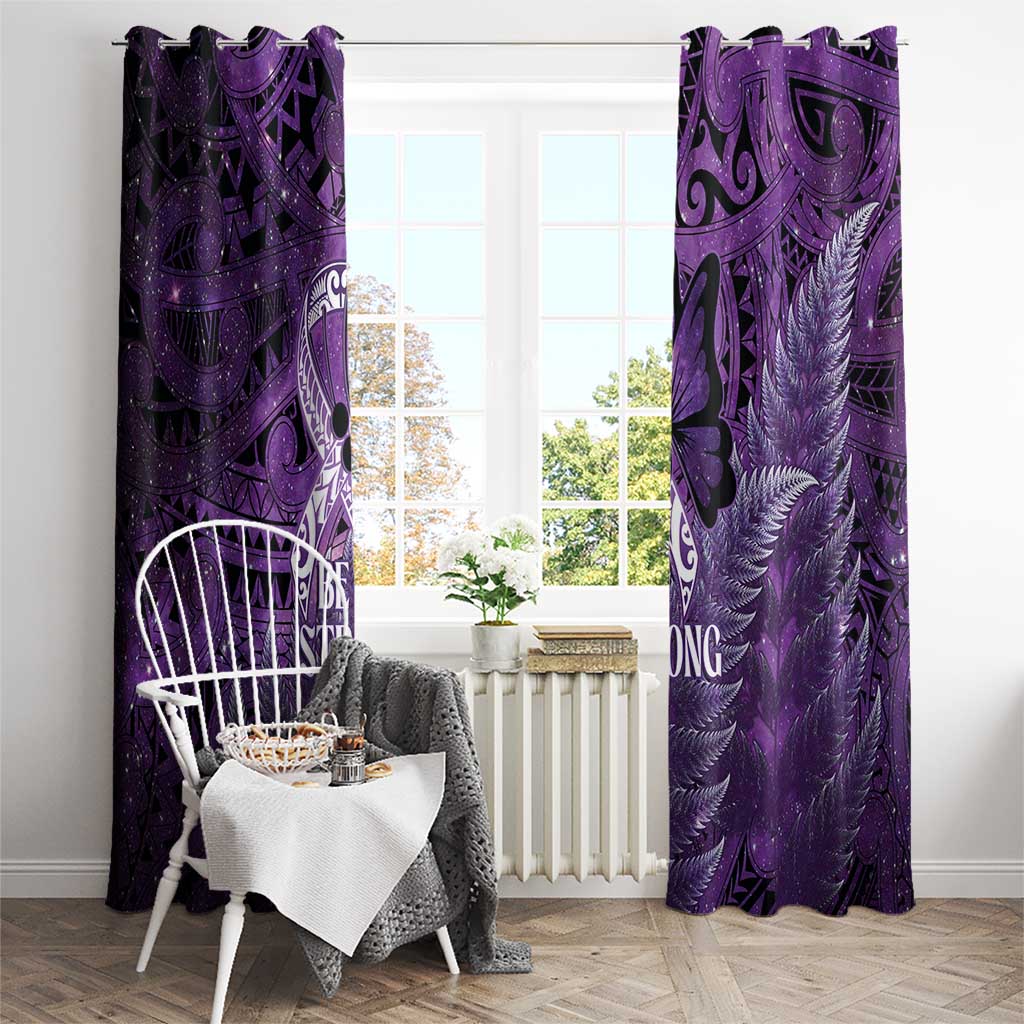 Lupus Awareness Month New Zealand Window Curtain Be Strong Warrior Maori Silver Fern LT14 - Polynesian Pride
