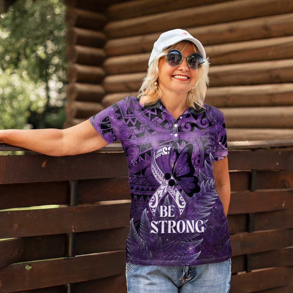 Lupus Awareness Month New Zealand Women Polo Shirt Be Strong Warrior Maori Silver Fern