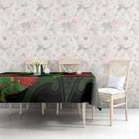 New Zealand Gecko Tablecloth Aotearoa Maori With Pohutukawa Flowers LT14 - Polynesian Pride