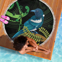 New Zealand Tui Bird Beach Blanket Aotearoa Maori With Kowhai Flowers
