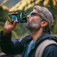 New Zealand Tui Bird 4 in 1 Can Cooler Tumbler Aotearoa Maori With Kowhai Flowers