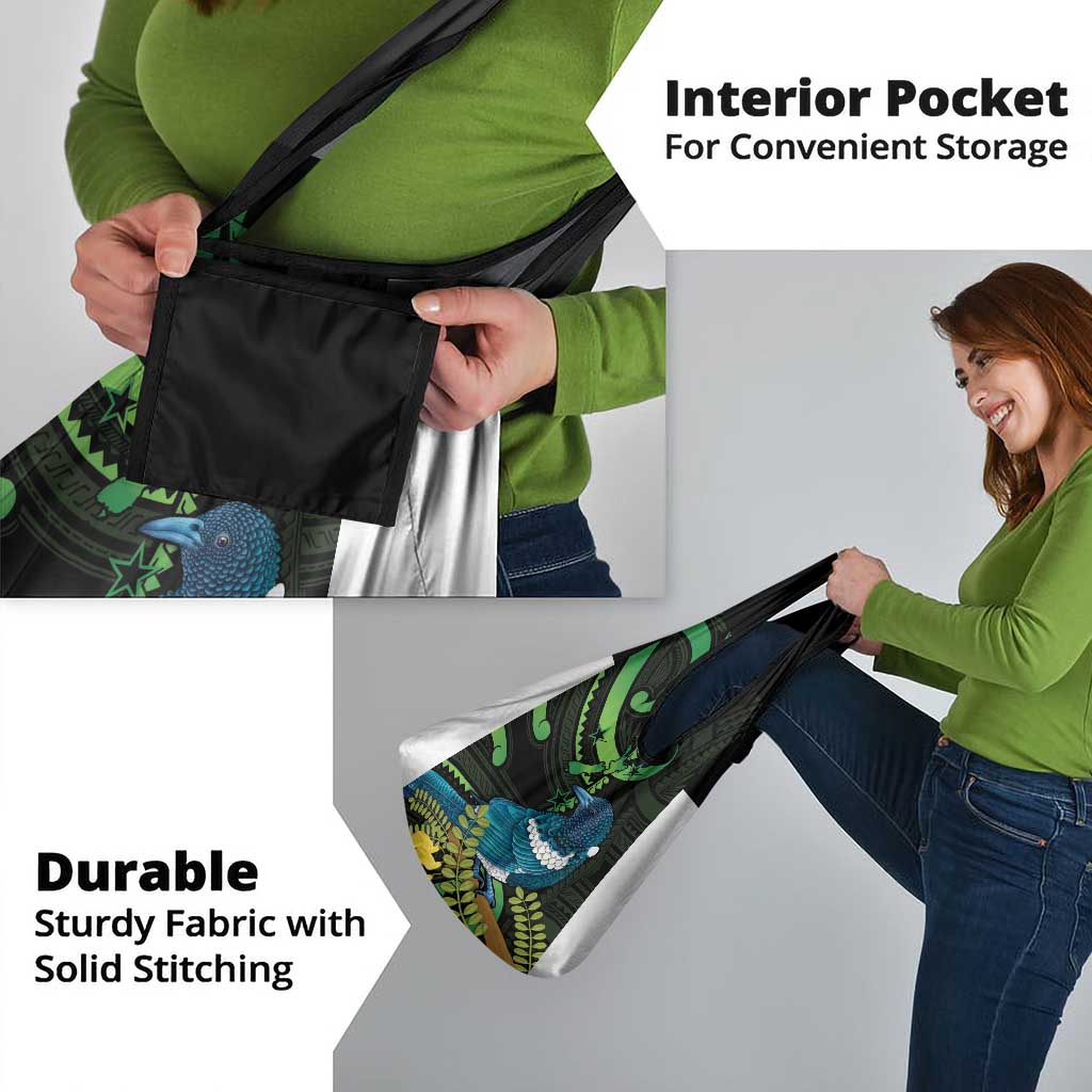 New Zealand Tui Bird Grocery Bag Aotearoa Maori With Kowhai Flowers