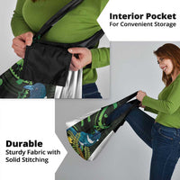 New Zealand Tui Bird Grocery Bag Aotearoa Maori With Kowhai Flowers