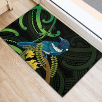 New Zealand Tui Bird Rubber Doormat Aotearoa Maori With Kowhai Flowers