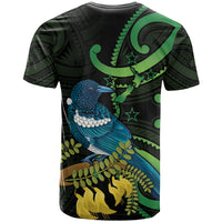 New Zealand Tui Bird T Shirt Aotearoa Maori With Kowhai Flowers LT14 - Polynesian Pride