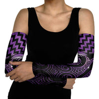 Purple Matariki New Zealand Arm Sleeves Maori Poutama Galaxy Vibes - Polynesian Pride