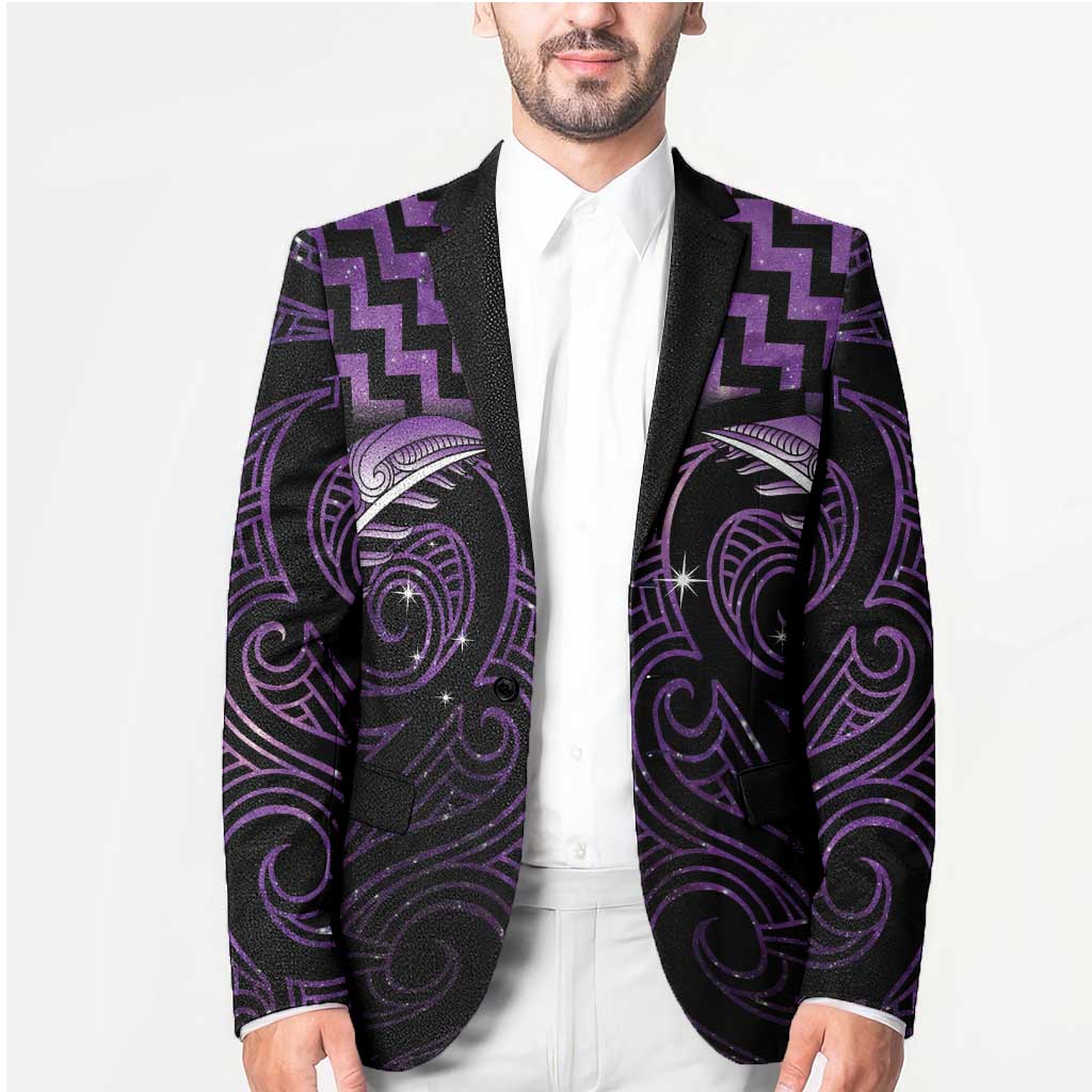 Purple Matariki New Zealand Blazer Maori Poutama Galaxy Vibes - Polynesian Pride