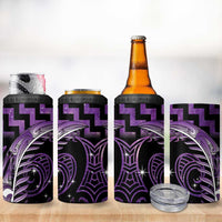 Purple Matariki New Zealand 4 in 1 Can Cooler Tumbler Maori Poutama Galaxy Vibes