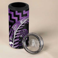 Purple Matariki New Zealand 4 in 1 Can Cooler Tumbler Maori Poutama Galaxy Vibes